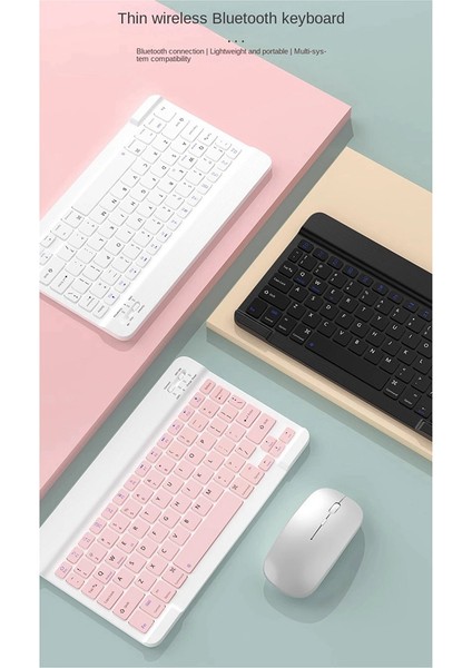 Mini Kablosuz Bluetooth Klavye Telefon Tablet Pc Android C Için Taşınabilir Bluetooth Klavye Fare (Yurt Dışından)