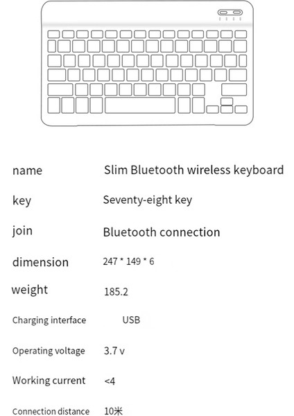 Mini Kablosuz Bluetooth Klavye Telefon Tablet Pc Android C Için Taşınabilir Bluetooth Klavye Fare (Yurt Dışından)