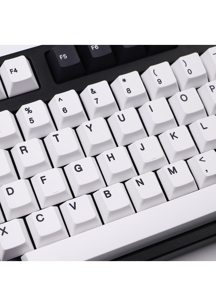 Abd Için Siyah Beyaz Pbt Boya Subbed Klavye Tuş Kiraz Profil Keycaps Qwertz Azerty Mx Klavye Anahtar Kapağı (Yurt Dışından)