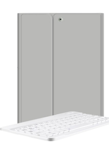 Çok Renkli Bluetooth Klavye Kılıfı Için 2019 7th/8th 2020 10,2 Inç, Kalem Yuvası Kılıfı, Gri ve Beyaz (Yurt Dışından)
