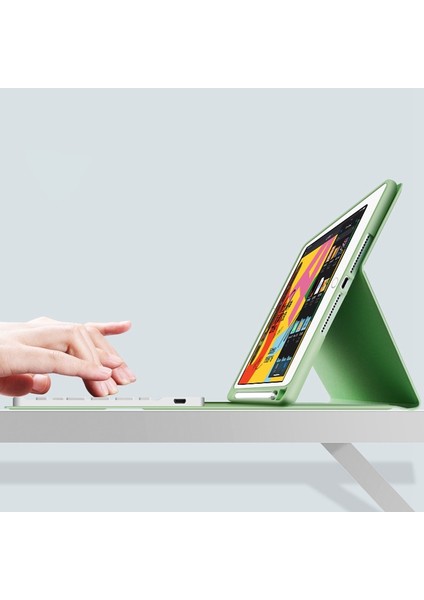 Çok Renkli Bluetooth Klavye Kılıfı Için 2019 7th/8th 2020 10,2 Inç, Kalem Yuvası Kılıfı, Gri ve Beyaz (Yurt Dışından) fiyatları