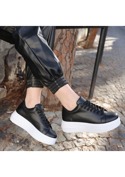 Tomiross-Carol Kadın Siyah Beyaz Poli Taban Bağcıklı Spor Sneaker Ayakkabı CRL-2810 fiyatları