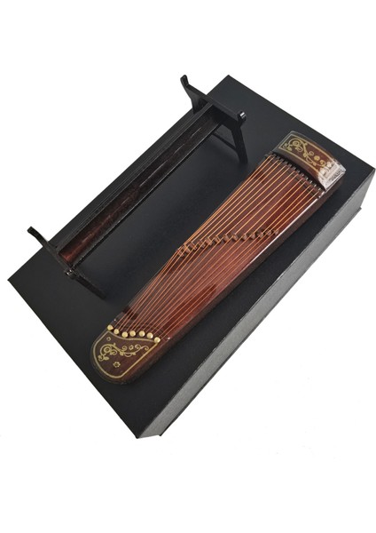 Mini Guzheng Retro Simülasyon Müzik Aleti 1:12 Minyatür Süsler Modeli Peyzaj El Sanatları (Yurt Dışından)