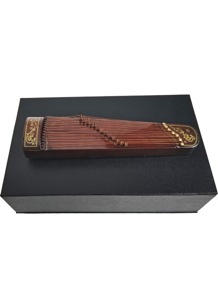 Mini Guzheng Retro Simülasyon Müzik Aleti 1:12 Minyatür Süsler Modeli Peyzaj El Sanatları (Yurt Dışından)