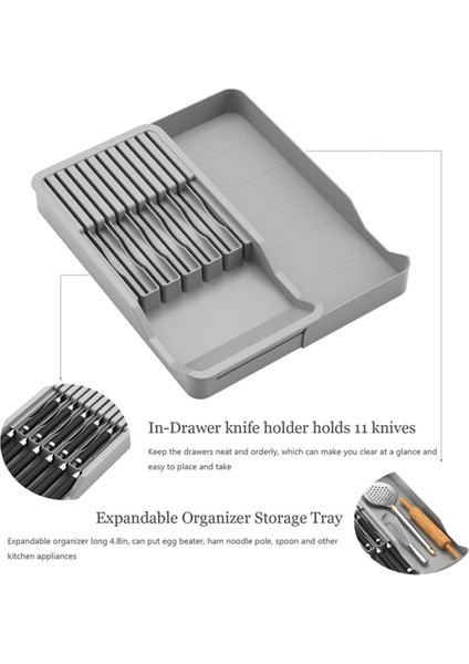 Bıçak Tutucu, Çekmecede Bıçak Bloğu Tutucu, Genişletilebilir Çatal-Bıçak Tepsisi ile Mutfak Çekmecesi Organizatör Tutma Yeri 11 Bıçak (Yurt Dışından) modelleri