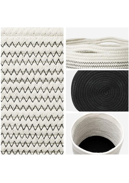 Pamuk Halat Dokuma Depolama Sepeti Katlanabilir Giysi Saklama Sepeti Masaüstü Konteyner Ev Düzenleyici Bitki Saksı 25 cm (Yurt Dışından) modelleri