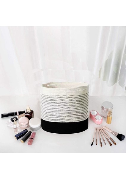 Pamuk Halat Dokuma Depolama Sepeti Katlanabilir Giysi Saklama Sepeti Masaüstü Konteyner Ev Düzenleyici Bitki Saksı 25 cm (Yurt Dışından) indirimleri