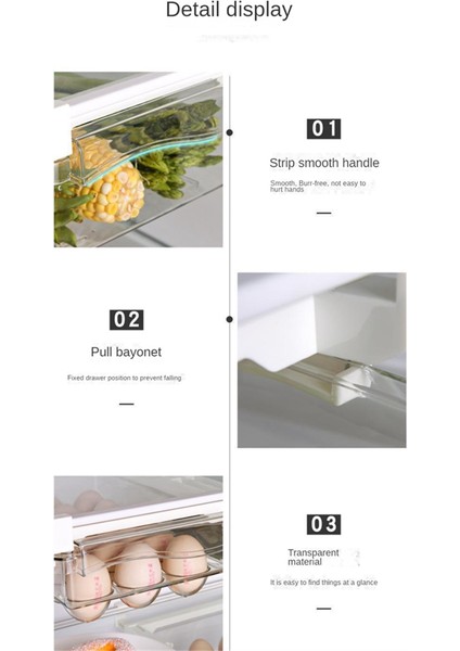 Buzdolabı Organizatör Yumurta Buzdolabı Depolama Rafı Raf Altı Buzdolabı Çekmece Kutusu -Mutfak Organizatör Tutmak A (Yurt Dışından)