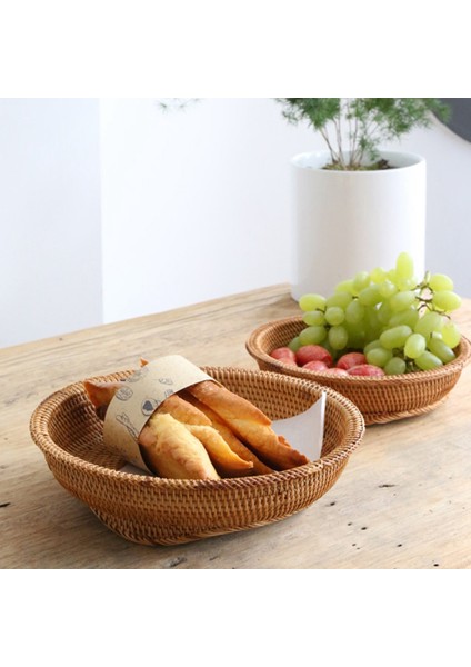 Meyve Sepeti Vietnam El Yapımı Rattan Depolama Sepeti Tepsi Oturma Odası Meyve Tepsisi Dokuma Sepet Ev, S (Yurt Dışından) indirimleri