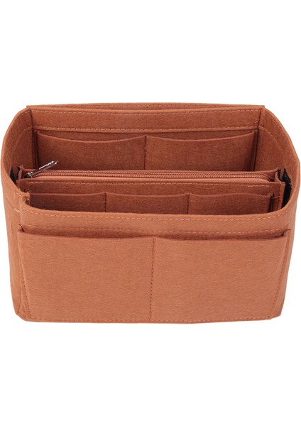 Çanta Çanta Organizatör Keçe Ekleme Çantası Makyaj Organizatör Iç Çanta Taşınabilir Kozmetik Çantaları Depolama Tote Kahve M (Yurt Dışından)
