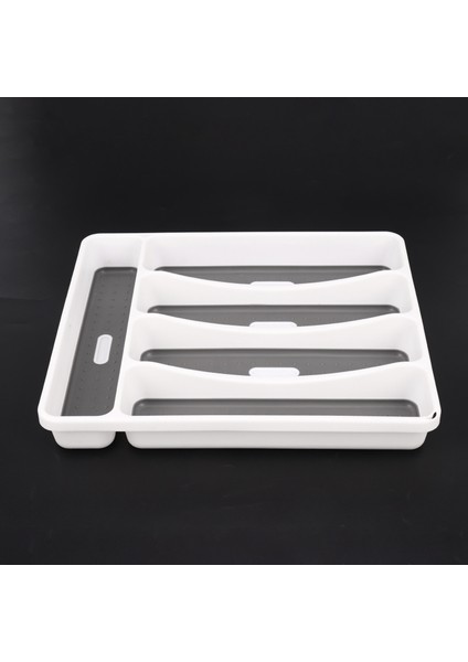 Gri Gümüş Tepsi Çatal Toplama Kabı 5 Bölmeli Yumuşak Kavrama Astarı Sofra Için Plastik Çatal Saklama Kutusu (Yurt Dışından)