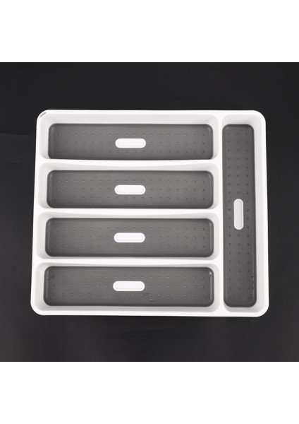 Gri Gümüş Tepsi Çatal Toplama Kabı 5 Bölmeli Yumuşak Kavrama Astarı Sofra Için Plastik Çatal Saklama Kutusu (Yurt Dışından)