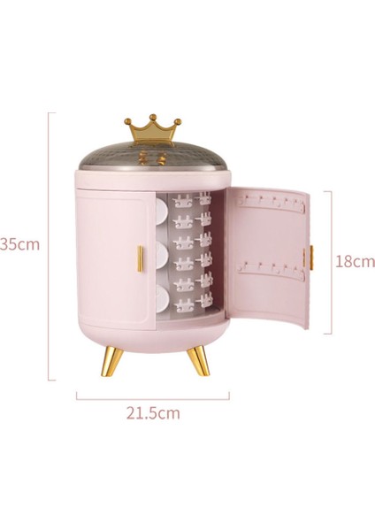 360 Dönen Takı Organizatör Küpe Yüzük Ekran Tutucu Kozmetik Saklama Kutusu Kolye Masaüstü Organizatörler (Inci Beyaz) (Yurt Dışından) fiyatları