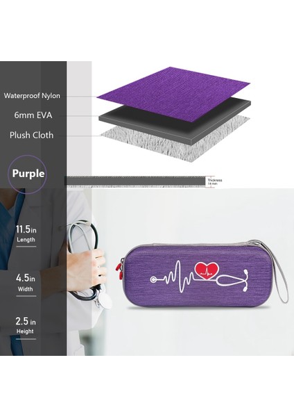 Klasik Iii Stetoskop Için Saklama Çantası Taşıma Çantası Koruma Kılıfı Kol Kutusu Koruma Kılıfı (Mor) (Yurt Dışından) modelleri