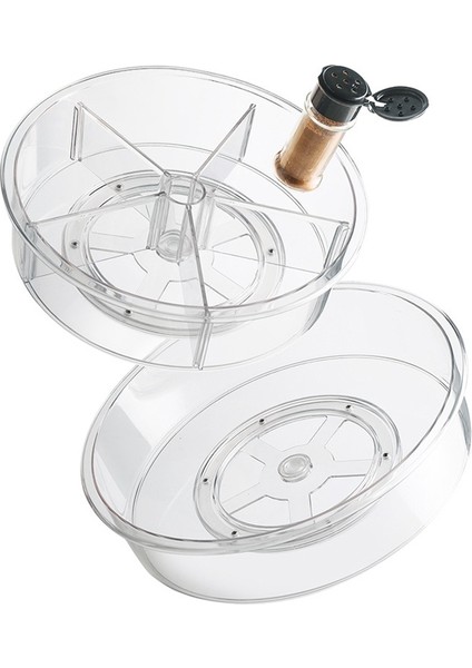 Şeffaf Bölme Ayrılabilir Pikap Gıda Sınıfı Mutfak Tavası Baharat Bölmesi Döner Tava Saklama Kutusu, 13 Inç (Yurt Dışından) fırsatları