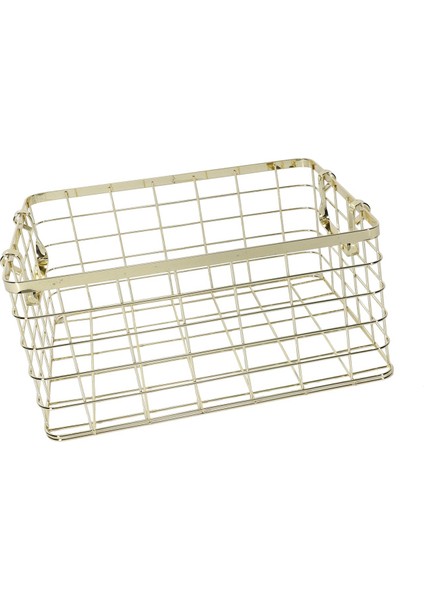 Metal Depolama Sepeti Şık Iskandinav El Yapımı Demir Net Masa Rafları Sepet Banyo Giysileri Kozmetik Depolama Sepeti-Altın (Yurt Dışından) indirimleri