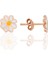 Gümüş Rose Mineli Papatya Çocuk Küpesi SGTL12366ROSE 1