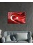 Kırmızı Dalgalı Türk Bayrağı Cam Tablo Ev ve Ofis Duvar Dekoru 3