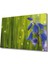 Mavi Çiçek Yeşil Cam Tablo Blue Flower Green 1