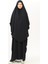 Sultanbaş Nikaplı Çarşaf Cilbab Khimar Abaya Kolu Lastikli Hakim Yaka Peçeli Ferace Medine İpek-Lacivert-L/XL 5