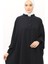 Sultanbaş Nikaplı Çarşaf Cilbab Khimar Abaya Kolu Lastikli Hakim Yaka Peçeli Ferace Medine İpek-Lacivert-L/XL 3