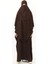 Sultanbaş Nikaplı Çarşaf Cilbab Khimar Abaya Kolu Lastikli Hakim Yaka Peçeli Ferace Medine İpek-Kahverengi-L/XL 1