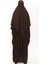 Sultanbaş Nikaplı Çarşaf Cilbab Khimar Abaya Kolu Lastikli Hakim Yaka Peçeli Ferace Medine İpek-Kahverengi-L/XL 2