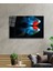 Mavi Kırmızı Cam Tablo Blue Red Fish 2