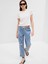Kadın Mavi Mid Rise Easy Pull-On Jean Pantolon 1
