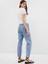 Kadın Mavi Mid Rise Easy Pull-On Jean Pantolon 2