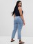 Kadın Mavi Mid Rise Easy Pull-On Jean Pantolon 4