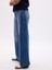 Kadın Mavi High Rise Stride Wide-Leg Jean Pantolon 3