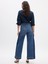 Kadın Mavi High Rise Stride Wide-Leg Jean Pantolon 4
