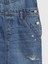 Kız Çocuk Mavi Denim Salopet Elbise 3
