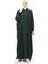 Sultanbaş Nikaplı Çarşaf Cilbab Khimar Abaya Kolu Lastikli Hakim Yaka Peçeli Ferace Medine İpek-Zümrüt Yeşili-S/M 4