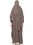 Sultanbaş Nikaplı Çarşaf Cilbab Khimar Abaya Kolu Lastikli Hakim Yaka Peçeli Ferace Medine İpek-Vizon-S/M 1
