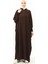 Sultanbaş Nikaplı Çarşaf Cilbab Khimar Abaya Kolu Lastikli Hakim Yaka Peçeli Ferace Medine İpek-Kahverengi-S/M 5