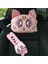 Pembe Kolçak Stili Peluş Kitty Araba Yastıkları Luna Kedi Koltuk Boyun Desteği Araba Kafalık Yastığı Oto Boyun Dayanağı Yastığı Iç Araba Aksesuarları (Yurt Dışından) 2