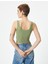 Crop V Yaka Atlet Pamuklu Ribanalı Slim Fit 4