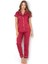 Burgundy Heart Kısa Kollu Pijama Takımı 3