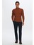 Slim Fit Tarçın Fitilli Pamuk Karışımlı Yarım Balıkçı Dar Kesim Vücudu Saran Triko Kazak 5HF06ORT64100 5
