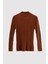 Slim Fit Tarçın Fitilli Pamuk Karışımlı Yarım Balıkçı Dar Kesim Vücudu Saran Triko Kazak 5HF06ORT64100 6