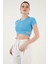 Fitilli Bel Detaylı Kısa Kollu Dar Kesim Crop Bluz Bayan Bluz 5864211 3