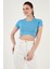 Fitilli Bel Detaylı Kısa Kollu Dar Kesim Crop Bluz Bayan Bluz 5864211 5