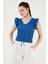 Büzgü Detaylı Kolları Fırfırlı Dar Kesim Crop Bluz Bayan Bluz 5865015 4