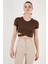 Fitilli Bel Detaylı Kısa Kollu Dar Kesim Crop Bluz Bayan Bluz 5864211 3