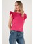 Pamuklu Kolları Fırfırlı Slim Fit Bisiklet Yaka T Shirt Bayan T Shirt 5864500 1