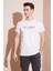 Basklı Bisiklet Yaka % 100 Pamuklu Slim Fit T Shirt Erkek T Shirt 541GET 1