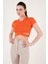 Fitilli Bel Detaylı Kısa Kollu Dar Kesim Crop Bluz Bayan Bluz 5864211 4