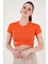 Fitilli Bel Detaylı Kısa Kollu Dar Kesim Crop Bluz Bayan Bluz 5864211 5